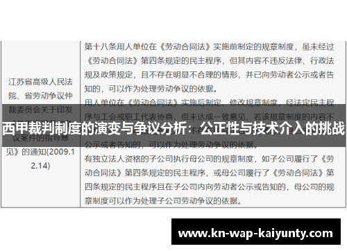 西甲裁判制度的演变与争议分析：公正性与技术介入的挑战